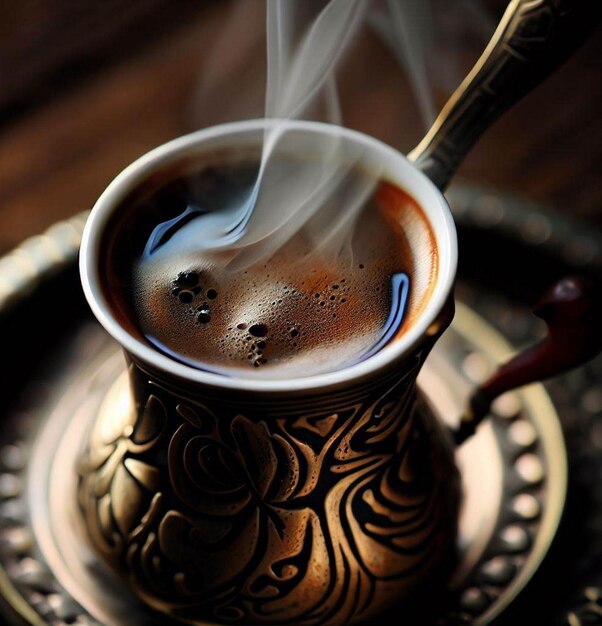 Xícara de café turco de luxo e beleza