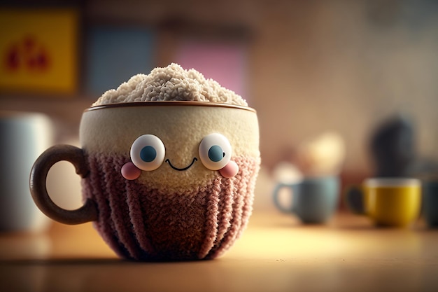 Xícara de cappuccino deliciosa ilustração de bebida quente Generative AI