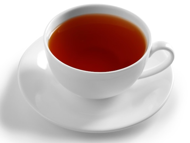 Xícara de chá isolado no fundo branco