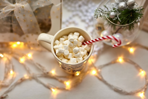 Xícara de Chocolate com Marshmallows, Decorações de Natal