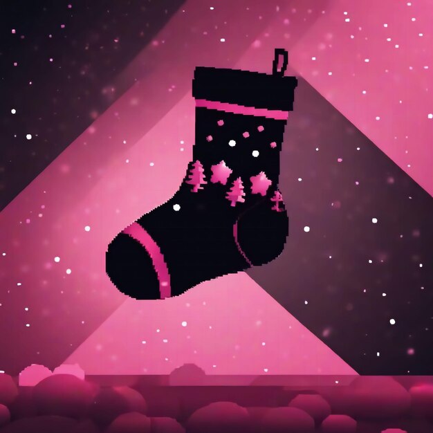 Xmas schwarze und rosa Socke Pixel Art Design Socken Kreative Kleidung