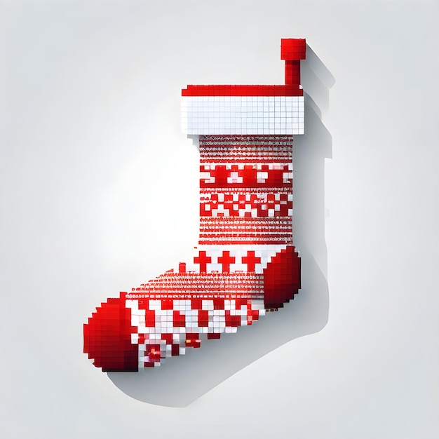 Xmas Sock Pixel Art Design Meias Roupas Criativas