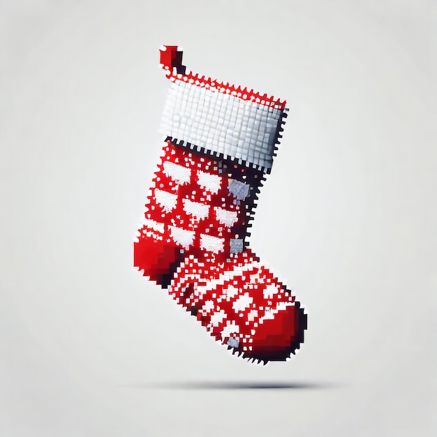 Xmas Sock Pixel Art Design Socken Kreative Kleidung