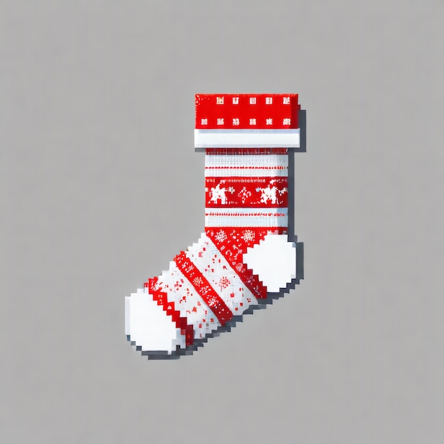 Xmas Sock Pixel Arte Diseño de calcetines Ropa creativa
