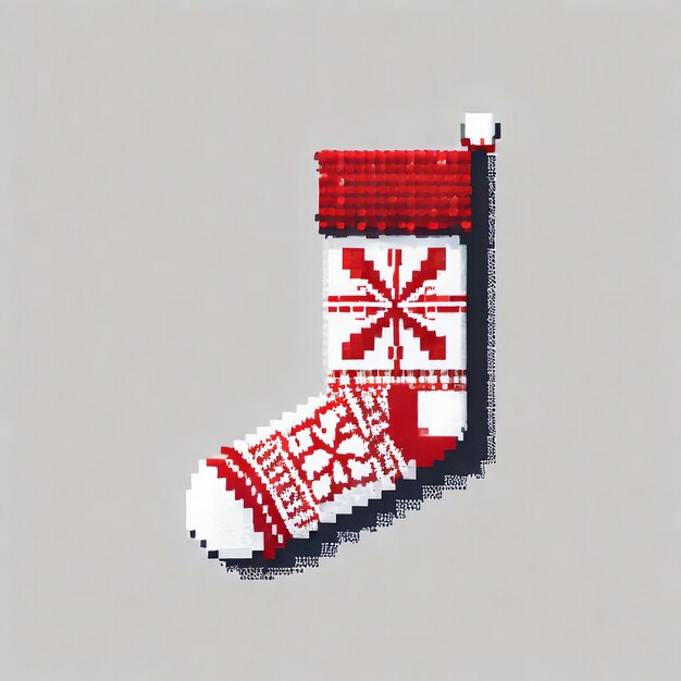 Xmas Sock Pixel Arte Diseño de calcetines Ropa creativa