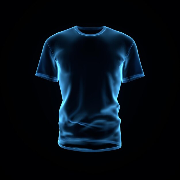 XRay Mens TShirt aislada sobre fondo negro diseño creativo MockUp y espacio para texto