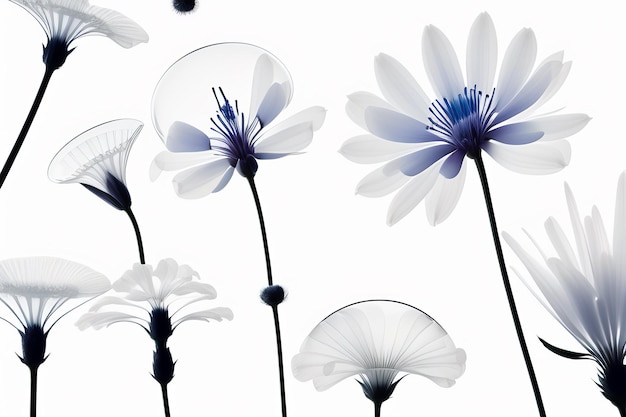 XRay Transparent Flowers Generative AI