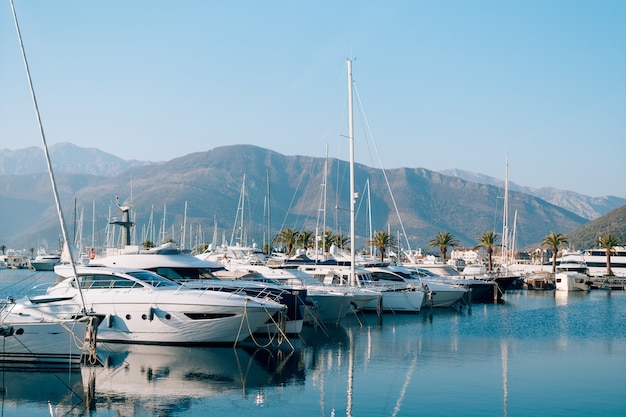 Yacht Porto Montenegro. Elitegebiet von Tivat in Montenegro