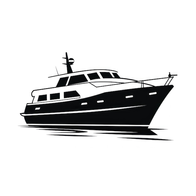 Yacht-Silhouette auf weißem Hintergrund Vektorillustration