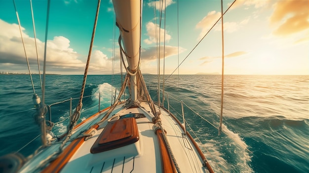 Yacht türkisfarbenes Wasser Sommerzeit