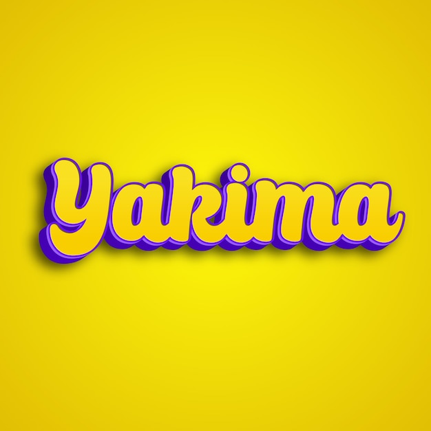 Yakima Typographie 3D-Design gelb rosa weiß Hintergrundfoto jpg.