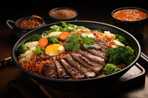 Yakisoba na mesa da cozinha fotografia de comida de publicidade profissional