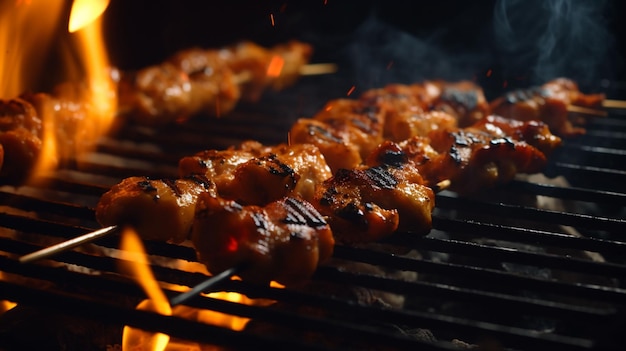 Yakitori recém-cozido