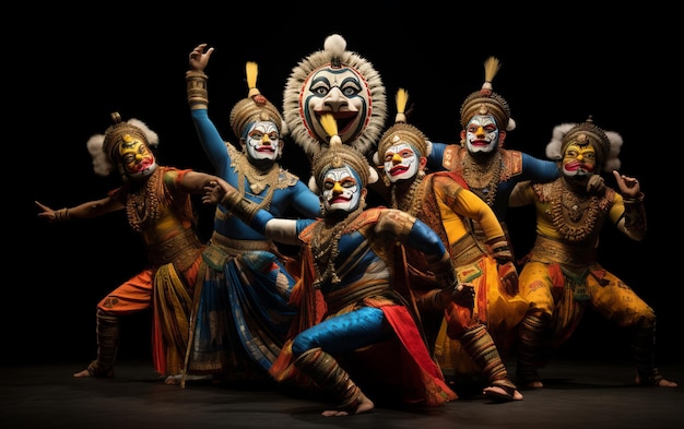 Foto yakshagana rugido en broadway una fusión cautivadora de el rey león y el teatro tradicional indio