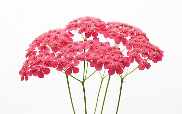 Yarrow floresce em fundo branco