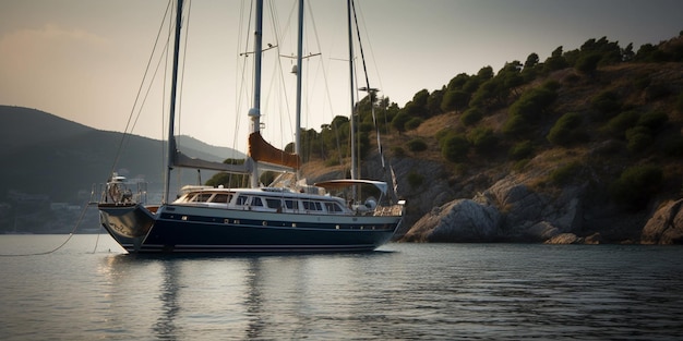 Yate en la bahía de Aspat Bodrum Turquía