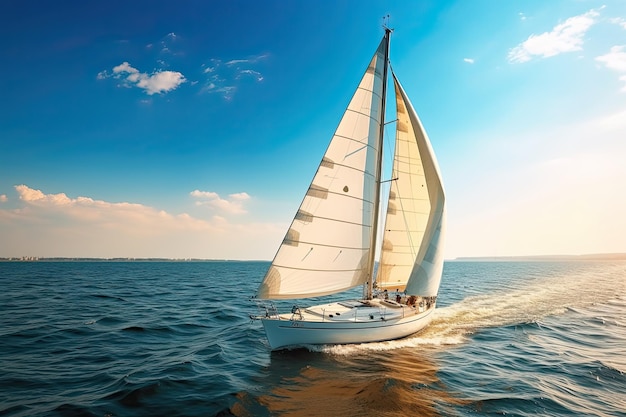 Foto yate a vela en el océano atlántico