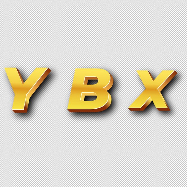 YBX Gold-Logo-Symbol Isolierter weißer Hintergrund Transparent