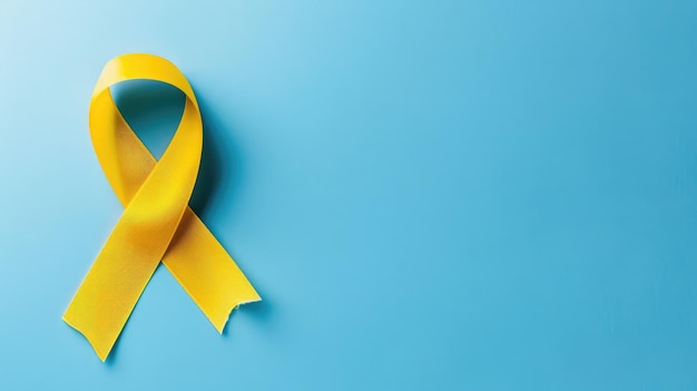 Foto yellow ribbon the emblem of suicide prevention against a serene blue with a marked calendar world suicide prevention day september 10