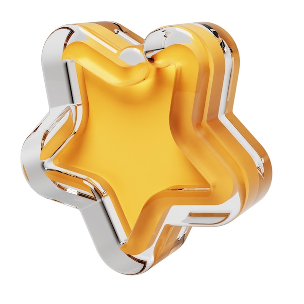 Yellow Star brillante Para aplicaciones móviles comentarios de calificación del cliente ilustración 3D