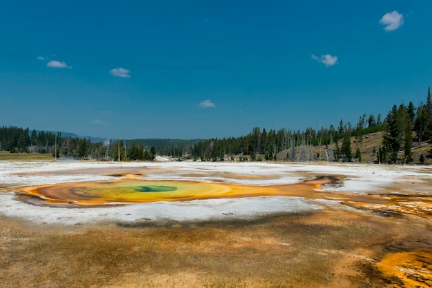 Yellowstone Hot Springs natürliche Hintergrundtextur mit hervorragenden Farben