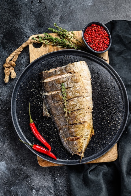 Yellowtail al horno, filete de medregal japonés