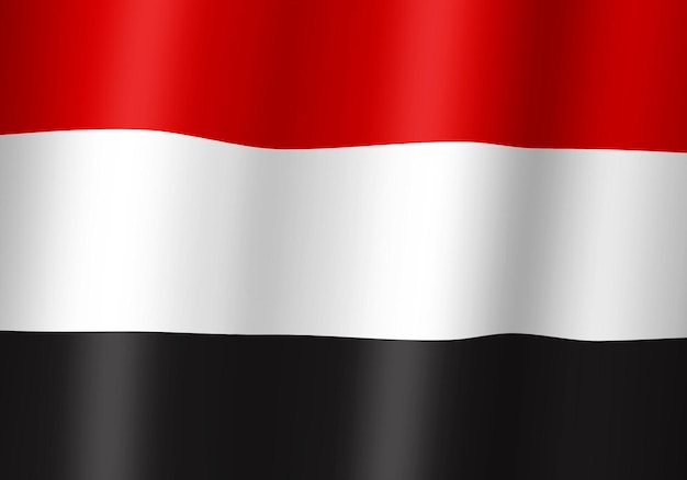 Yemen bandera nacional 3d ilustración vista cercana