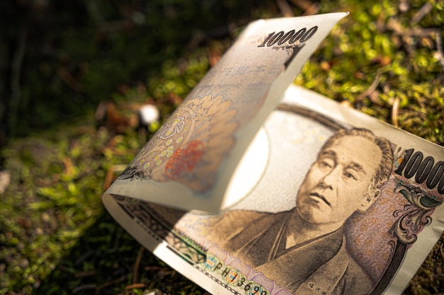 Yen japonés cayendo al suelo