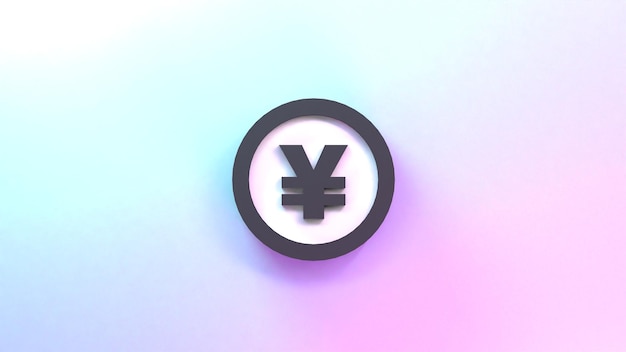 Yen-Symbol 3D-Rendering-Illustration