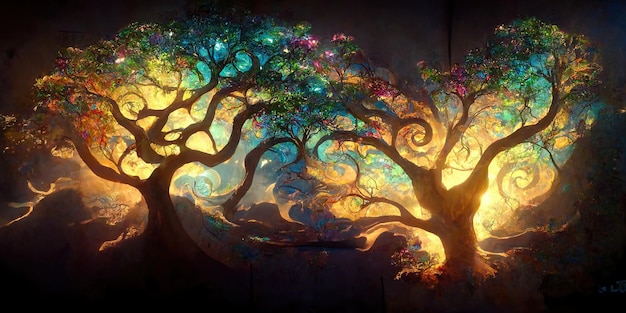 Yggdrasil aus der nordischen Mythologie, bekannt als Baum des Lebens.