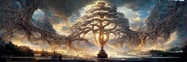 Yggdrasil aus der nordischen Mythologie, bekannt als Baum des Lebens.