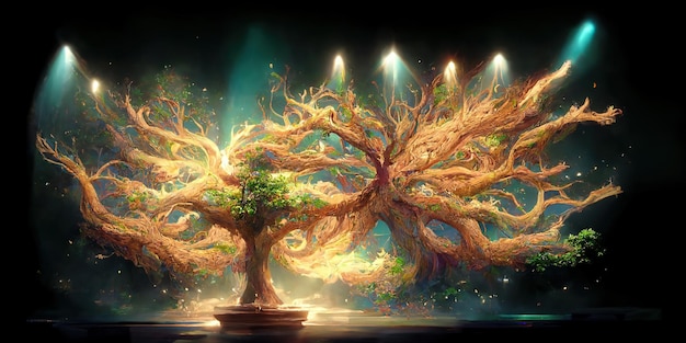 Yggdrasil aus der nordischen Mythologie, bekannt als Baum des Lebens.