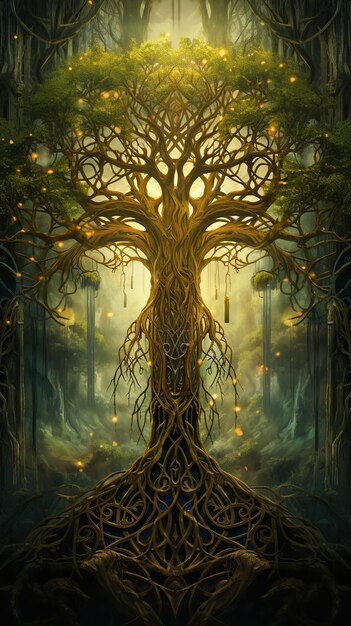 Yggdrasil aus der nordischen Mythologie Der Baum des Lebens