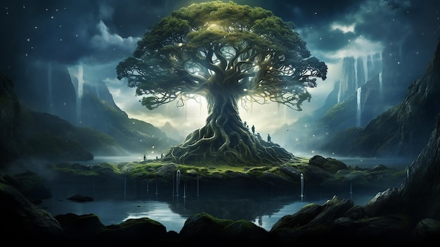 Yggdrasil aus der nordischen Mythologie Der Baum des Lebens