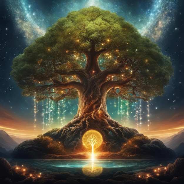 Foto yggdrasil la ilustración del árbol del mundo