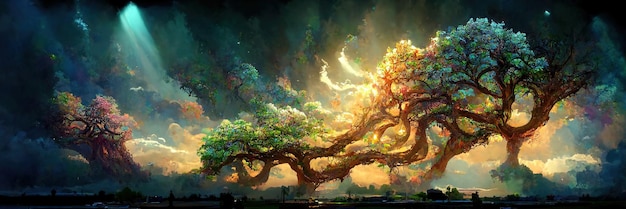 Yggdrasil de la mitología nórdica conocido por ser el árbol de la vida.