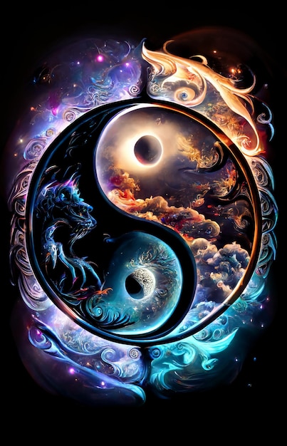 Foto el yin yang es un símbolo del zodiaco.