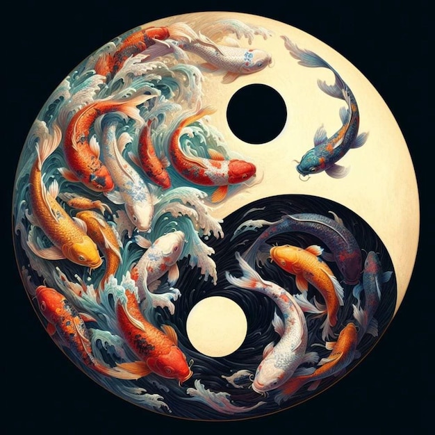 Yin-Yang-Symbol-Drachen-Tapeten