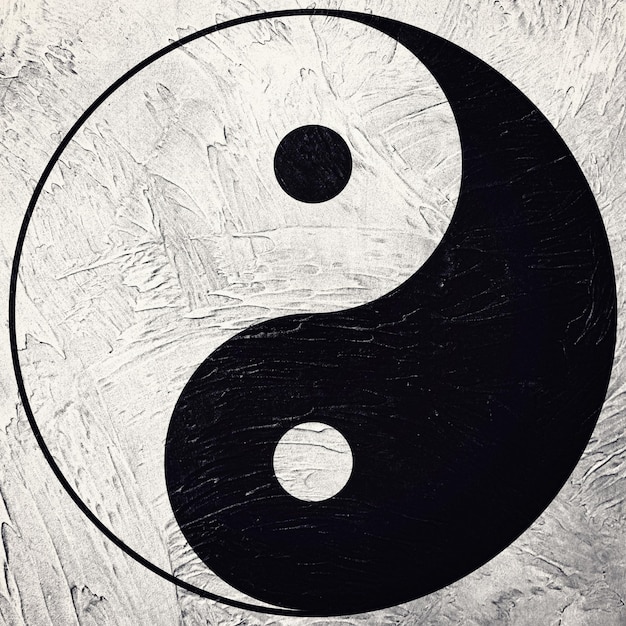 Yin-Yang-Symbol. Retro-Stil.