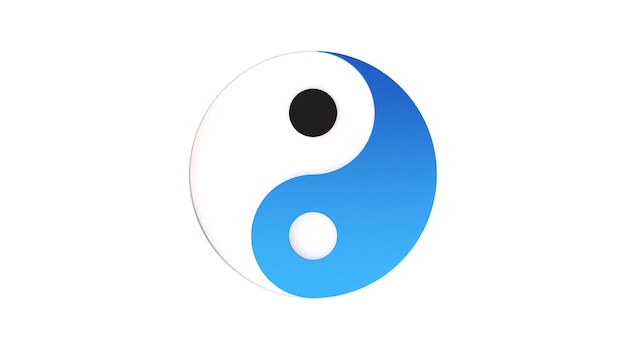 Yin Yang weiß und blau. Harmonie Wasser. Getrennt auf Weiß.