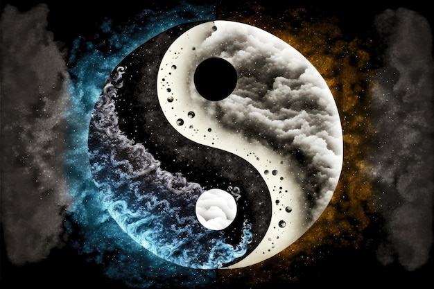 Foto yinyang symbolisiert das gleichgewicht von dunklen und hellen prinzipien