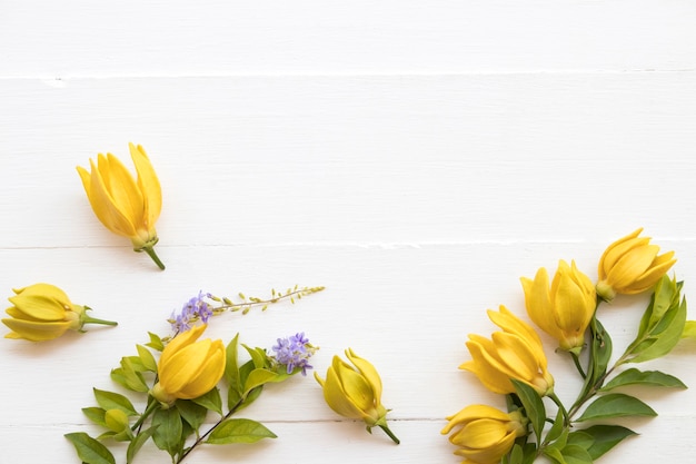 Ylang Ylang Blumen Anordnung Postkartenstil