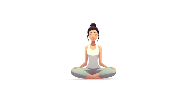 Yoga-Mädchen-Illustration HD 8K Hintergrund Wallpaper Stock Fotobild