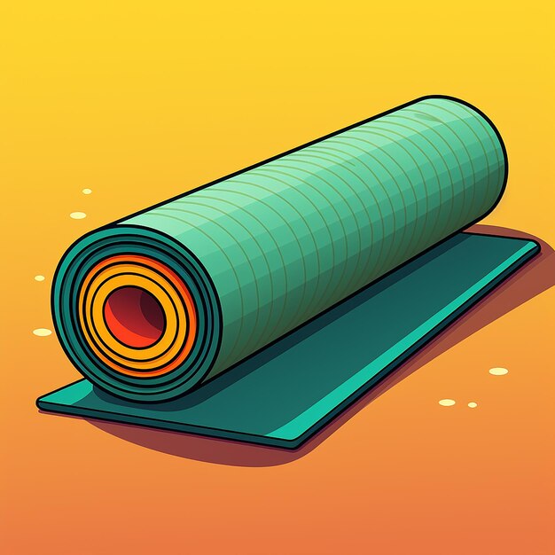 Foto yoga_mat_isolado_moderno_línea_icono_vector_línea