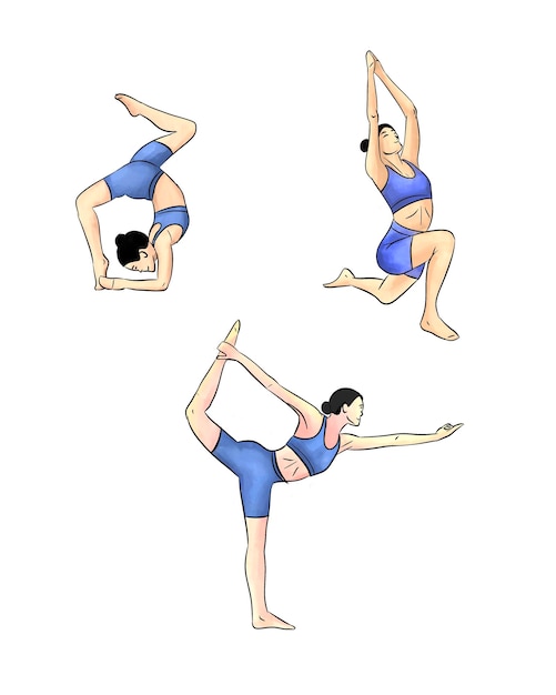 Yoga-Positionen für grafisches Poster und Wandkunstdekorationen Heimdekorationen Yoga-Tag