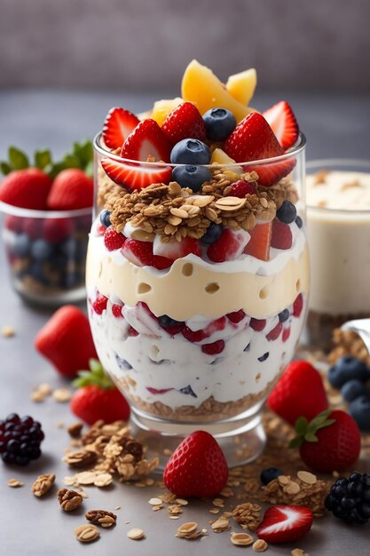 Yoghurt Parfait con frutas y granola