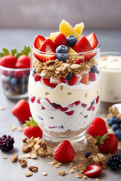 Yoghurt Parfait con frutas y granola