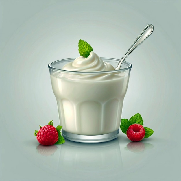 Foto yoghurt sobre un fondo blanco un delicioso regalo saludable