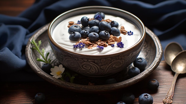 Yogur Blanco Cremoso con Muesli y Cacao