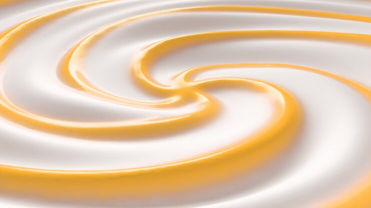 Yogur Con Mermelada De Naranja Remolino Ilustración 3D Render